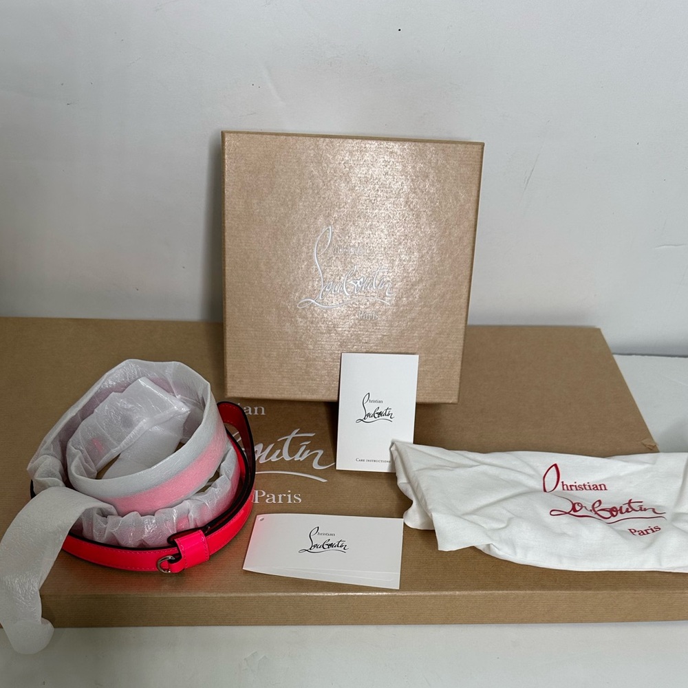 NWB Christian Louboutin Fluorescent Pink Dog Leash